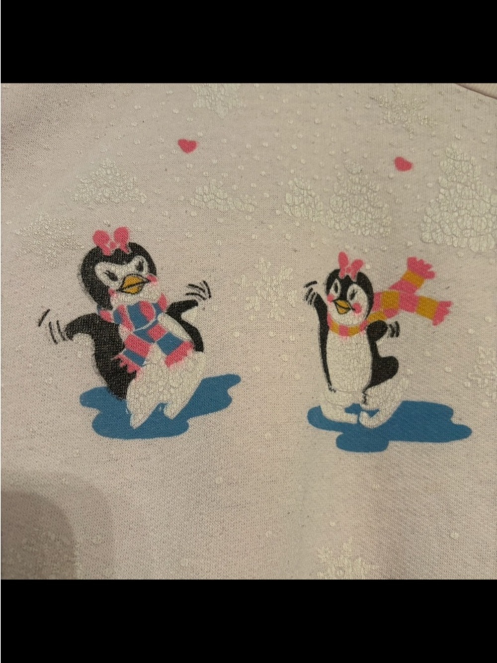 Vintage sweater Penguins playing in snow kitschy cute - Picture 4 of 16